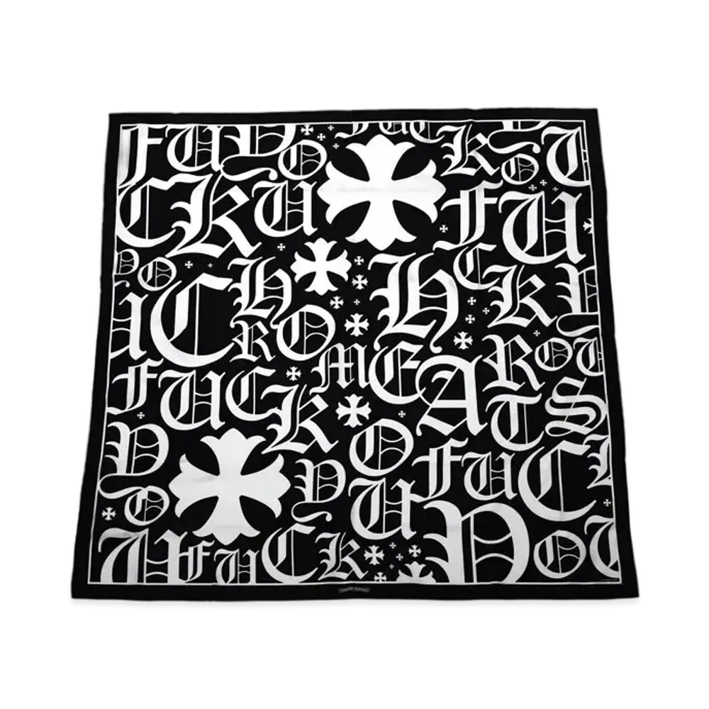 Chrome Hearts CH Fuck You All Over Scarf "Black/White"