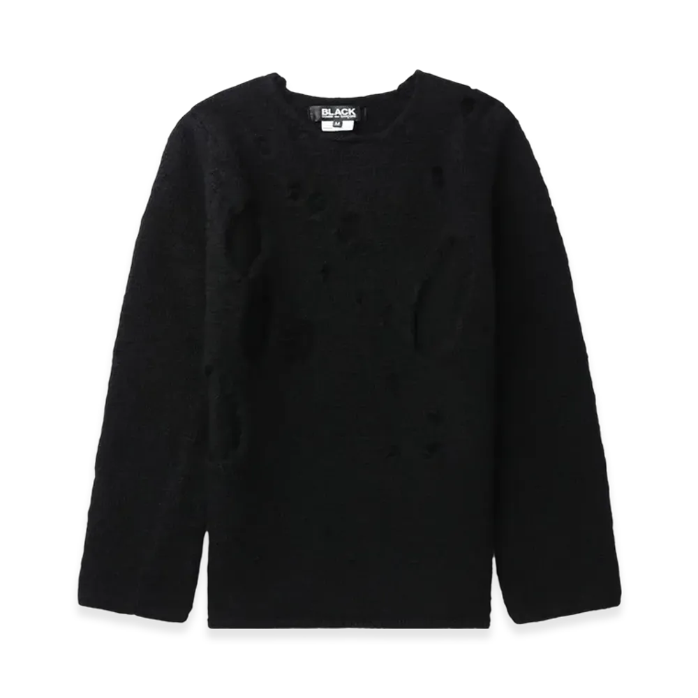 BLACK COMME des GARCONS Damaged Sweater "Black"