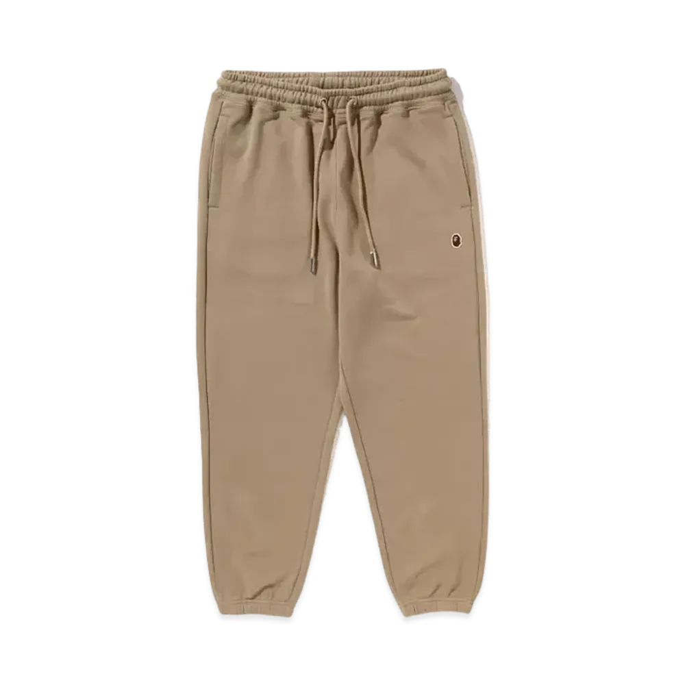 A BATHING APE APE Head One Point Sweat Pants "Beige"