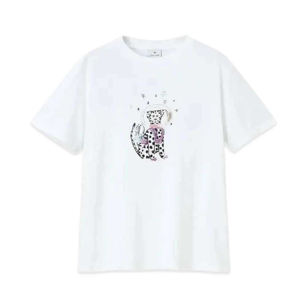 Paul Smith Women's Space Dalmatian Short Sleeve T-Shirt "White"