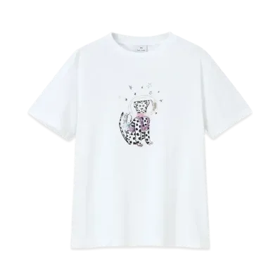 Paul Smith Women's Space Dalmatian Short Sleeve T-Shirt "White"