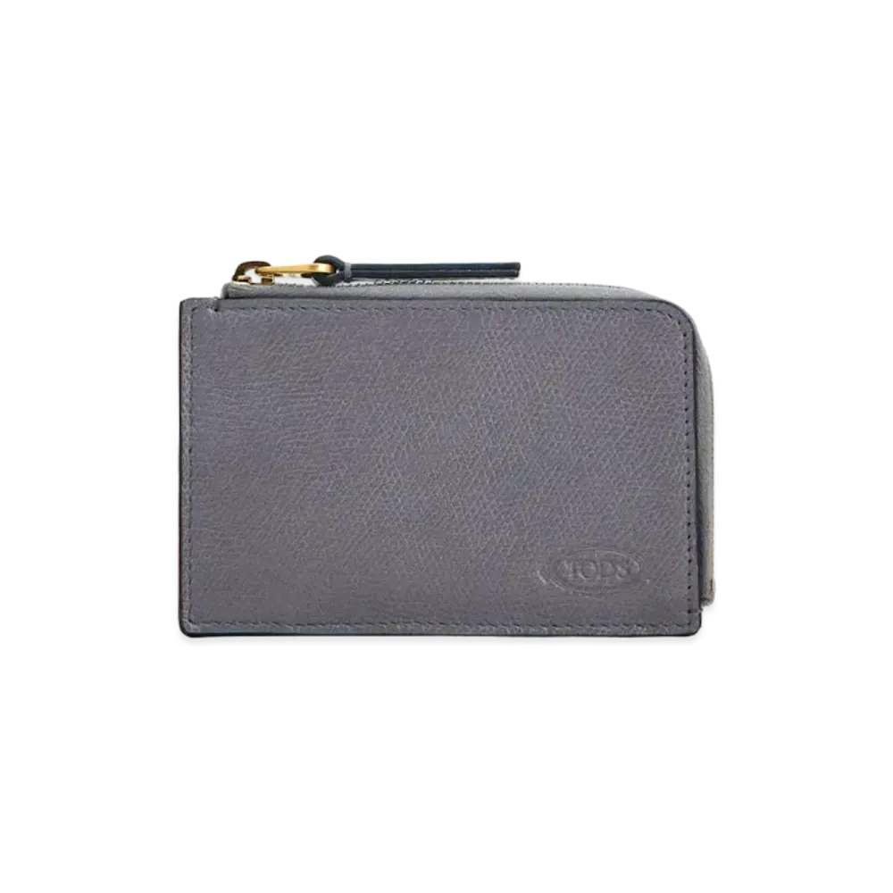 TOD'S Leather Card Holder "Gray"