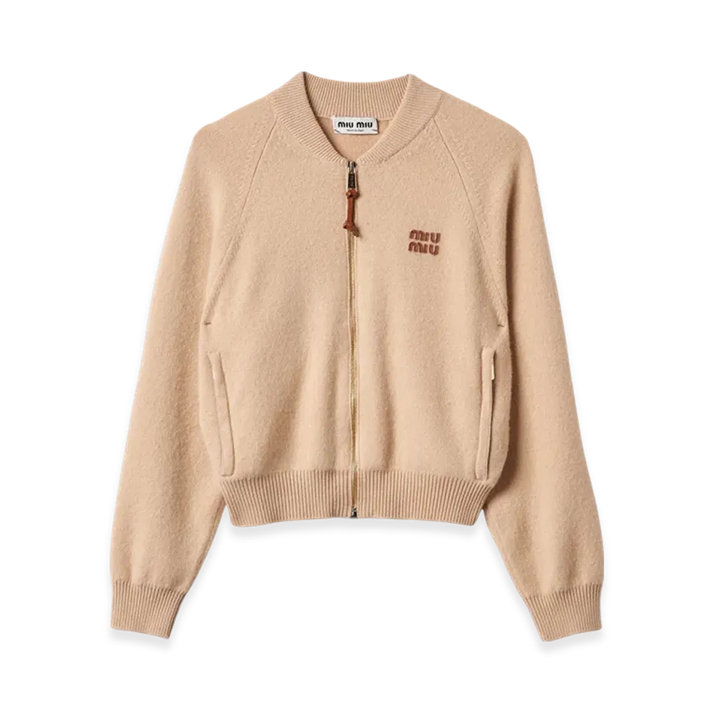 MIU MIU Cashmere Knit Cardigan "Albino White"