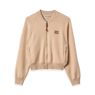 MIU MIU Cashmere Knit Cardigan "Albino White"