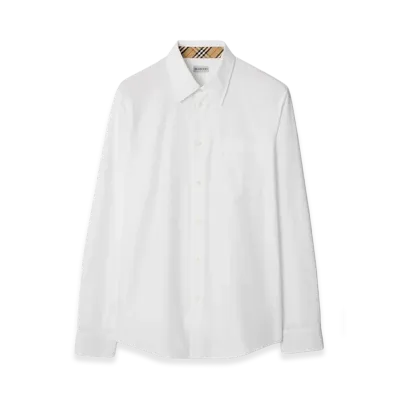 Burberry Regular Fit Cotton Poplin Shirt "Optic White"