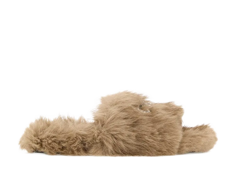 BALENCIAGA Women's Eco Fur Slippers "Beige"