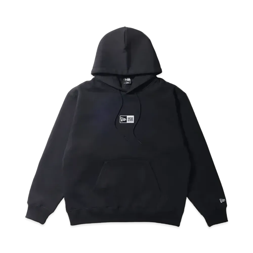 NEW ERA Fleece Lining Oversized Sweatshirt Pullover Hoodie Box Logo "Black"
