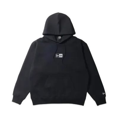 NEW ERA Fleece Lining Oversized Sweatshirt Pullover Hoodie Box Logo "Black"