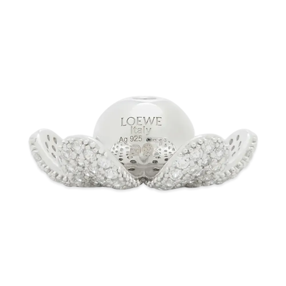 LOEWE Flower Hat Pendant "Silver/White"