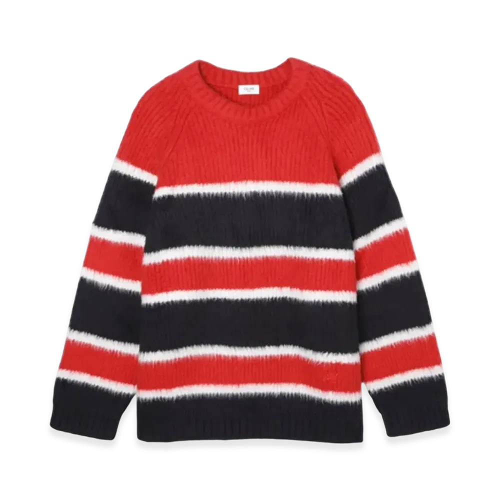 CELINE Crew Neck Knit "Black/White/Red"