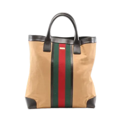 GUCCI Sherry Line Tote Bag "Beige"