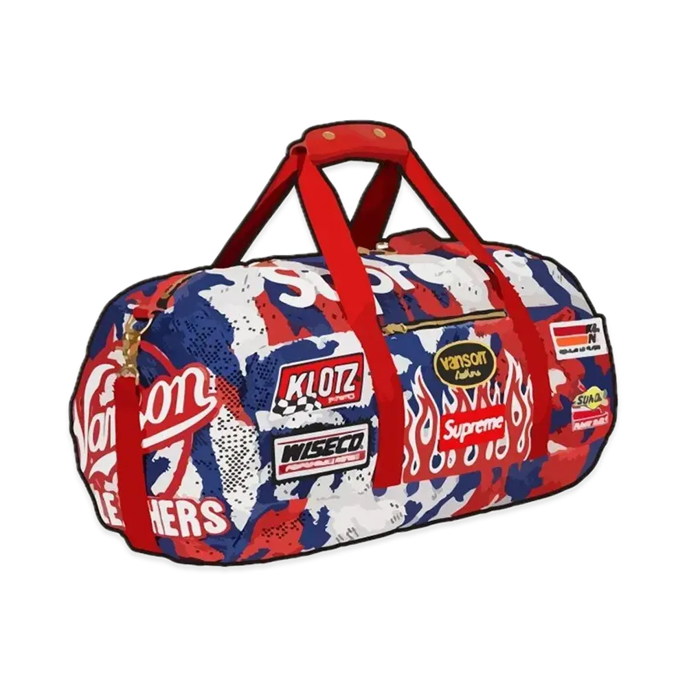 Supreme x Vanson Leathers Cordura Mesh Duffle Bag "Red Camo"