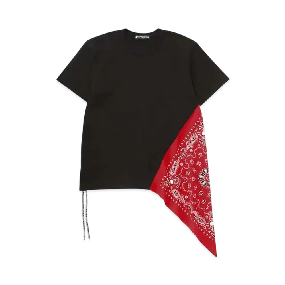 mastermind WORLD Side Bandana Tee "Black Red"