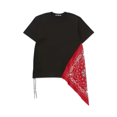 mastermind WORLD Side Bandana Tee "Black Red"