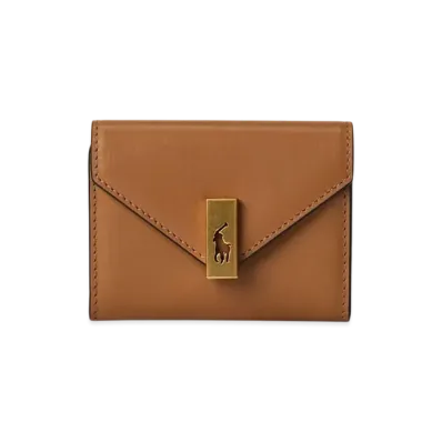 Polo Ralph Lauren Polo ID Leather Foldover Card Case "Brown"