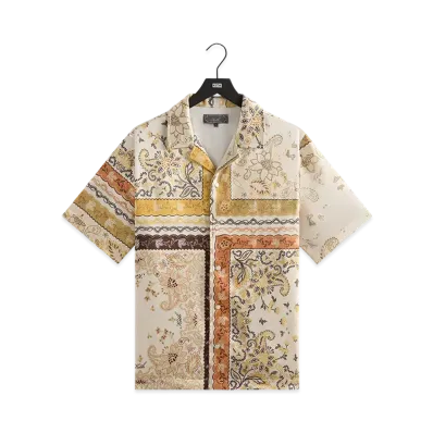Kith Panelled Bandana Thompson Camp Collar Shirt "Sandrift"