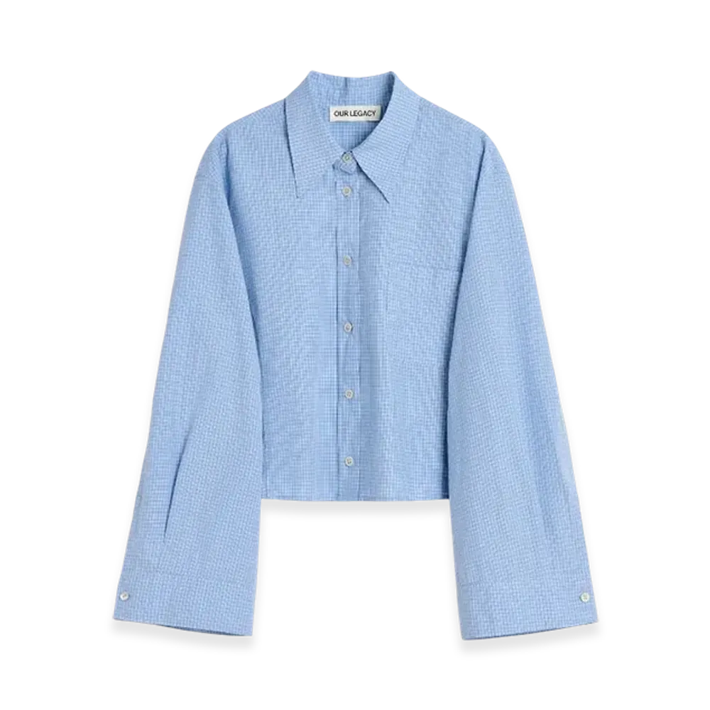 OUR LEGACY Balloon Shirt "Micro Chip Check Super Poplin"