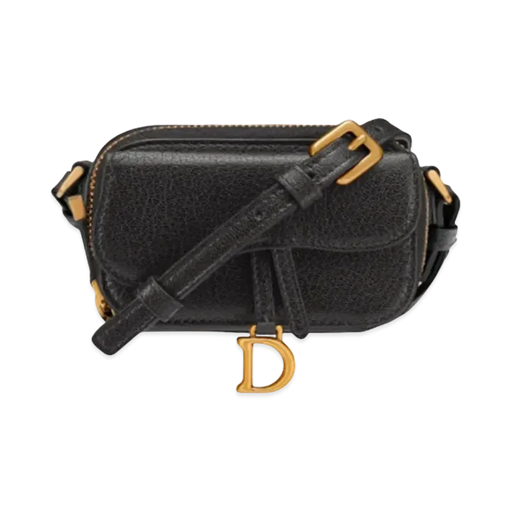 Dior Mini Saddle Shoulder Strap Pouch "Black"