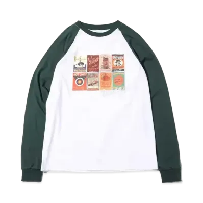atmos pink x Yuri Ota Raglan Vintage Print Long Tee "Green"