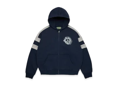 DENIM TEARS Denim U Paneled Zip Hoodie "Navy"