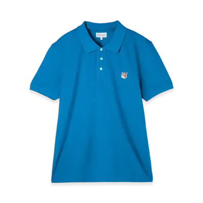 Maison Kitsune Fox Head Patch Regular Polo "Enamel Blue"