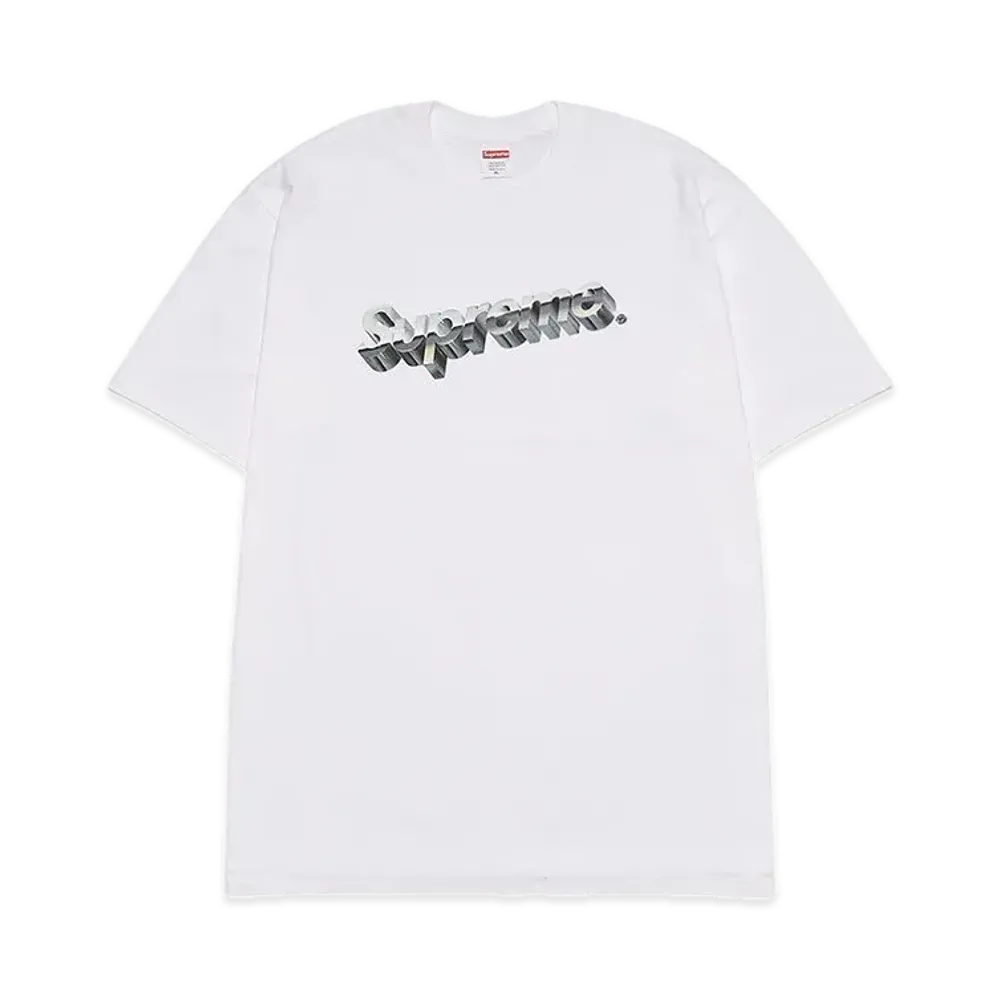 シュプリーム クローム ロゴ Tシャツ "ホワイト"
