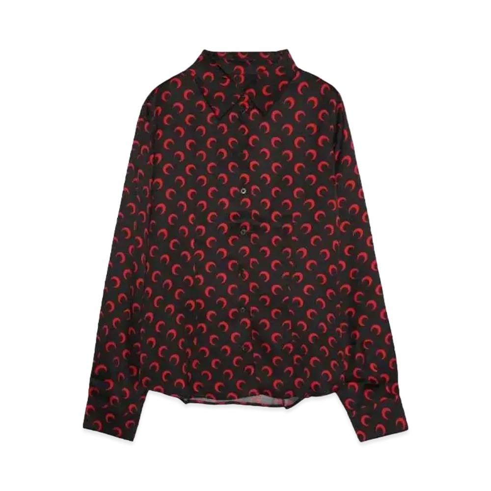 Marine serre MOON PRINTED FLOU SHIRT BLOUSE "BLACK&RED"