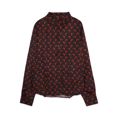 Marine serre MOON PRINTED FLOU SHIRT BLOUSE "BLACK&RED"