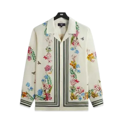 Kith x New York Botanical Garden Floral Border Long Sleeve Thompson Shirt "White"