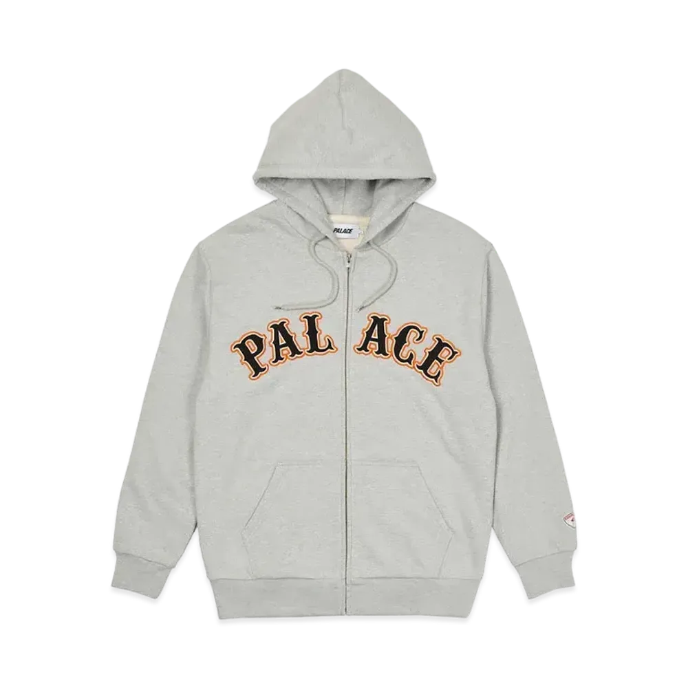 PALACE ARCH ZIP HOOD "Grey Marl"