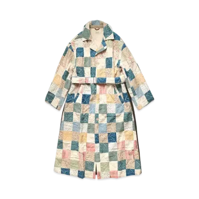 KAPITAL AMERICAN KILT NYLON QUILTING BEVERK DRAGGING COAT"Quinity"