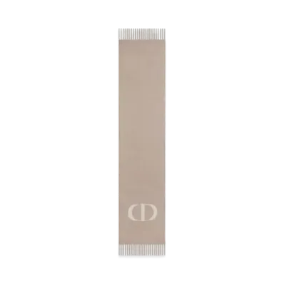 Dior CD Signature Scarf Cashmere and Wool "Beige"