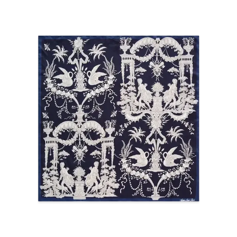 Aime Leon Dore Como Silk Bandana "Navy & White"