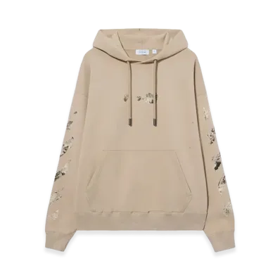 Off-White Long Sleeve Hoodie "Beige"