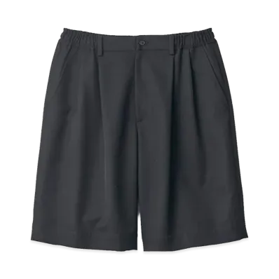ssstein Wool Kersey Wide Easy Short Trousers "Black"