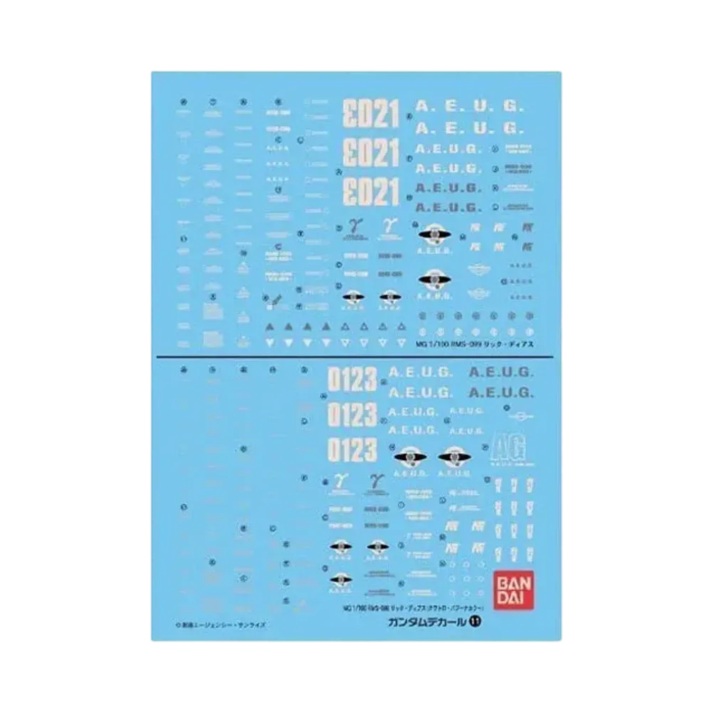 Gundam Decal No.11 MG 1/100 RMS-099 Rick Dias/RMS-099 Rick Dias(Quattro Bajeena Color)