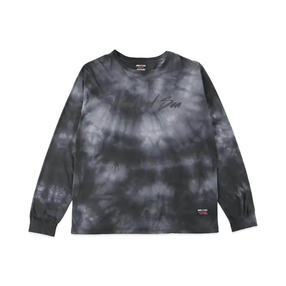 WIND AND SEA x WILDSIDE YOHJI YAMAMOTO SIGNATURE-STYLE LOGO LONG SLEEVE T-SHIRT "Tie-Dye"