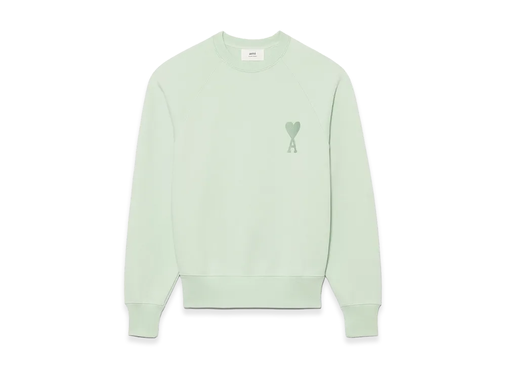 AMI PARIS Cotton Sweatshirt "Aqua"