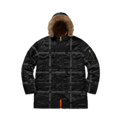 Supreme Logo Tape N-3B Parka "Black"