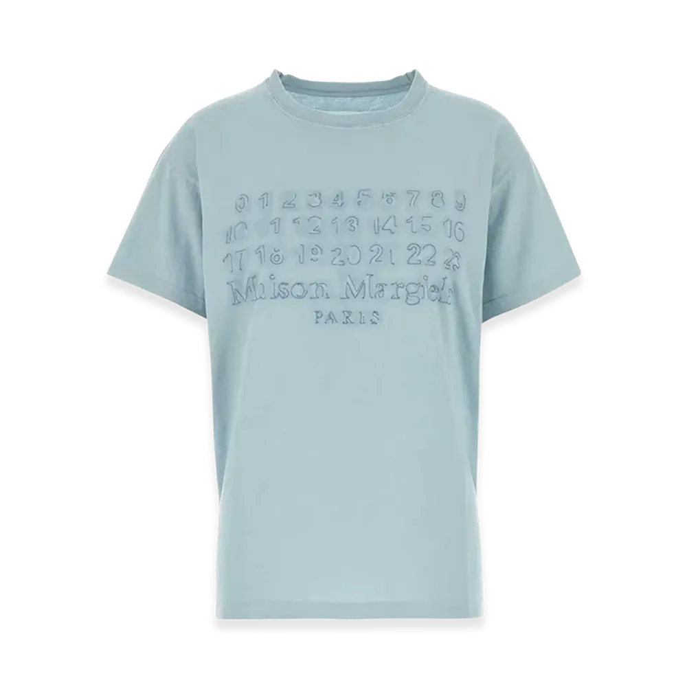 Maison Margiela Women's Light Blue Cotton T-Shirt "Light Blue"