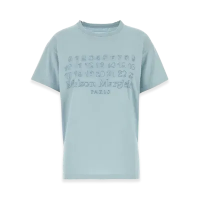 Maison Margiela Women's Light Blue Cotton T-Shirt "Light Blue"