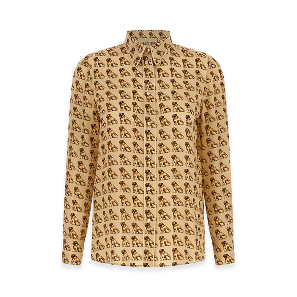 Valentino Garavani Women's Petit Charles Shirt "Printed/Beige"