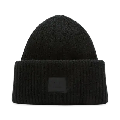 Acne Studios Large Face Logo Beanie "Black"