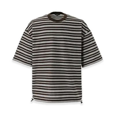 COMME des GARCONS HOMME Cotton Border Tee "White/Brown"