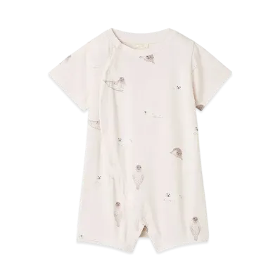 GELATO PIQUE Baby Cool Feeling To The Touch Seal Pattern Romper "Pink"