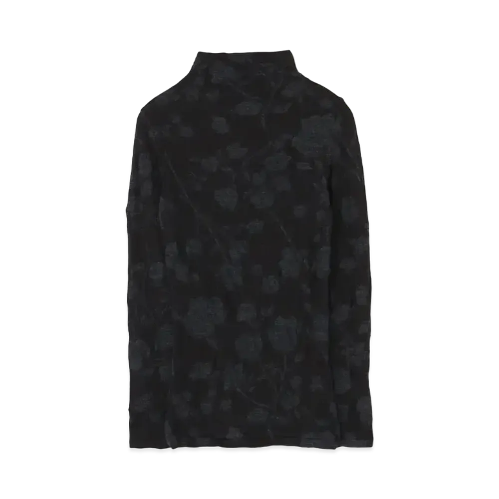 Yohji Yamamoto FLOWER PATTERN JQ TURTLENECK "Black"