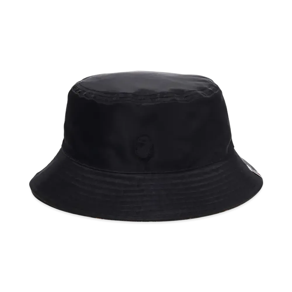 A BATHING APE College Monogram Reversible Buckle Hat "Black"