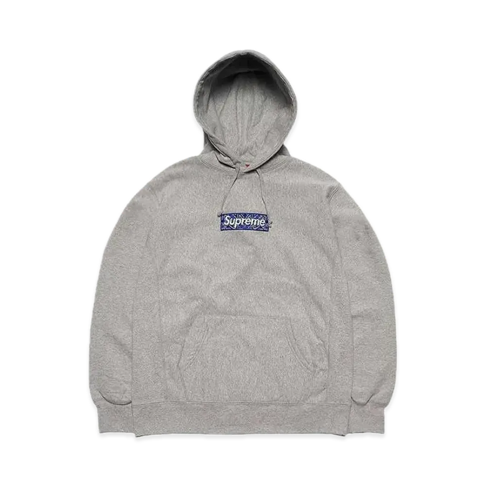 Supreme Bandana Box Logo Hooded Sweatshirt "Grey"