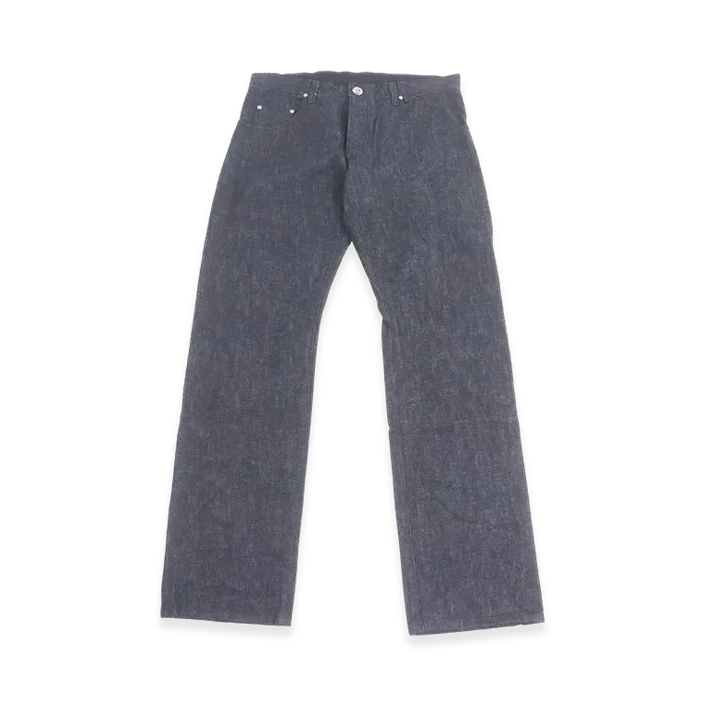 Chrome Hearts CH Cross Button Horseshoe Logo Scroll Label Denim Pants "Indigo"