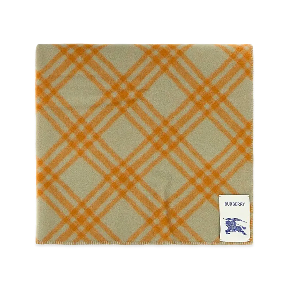 Burberry Women's Embroidered Wool Blanket "Light Sage"